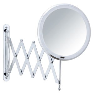 Nástěnné kosmetické zrcadlo s LED podsvícením a teleskopickým držákem Wenko Barona