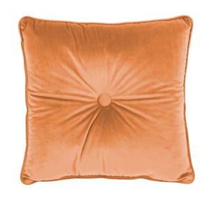 Oranžový polštář Tiseco Home Studio Velvet Button, 45 x 45 cm