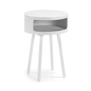 Bílý odkládací stolek s úložným prostorem La Forma Bruk