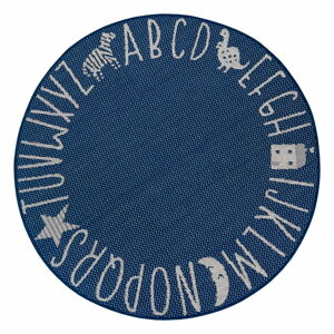 Modrý dětský koberec Ragami Letters, ø 120 cm
