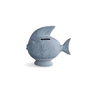 Světle modrá kameninová kasička Kähler Design Moneybank Fish