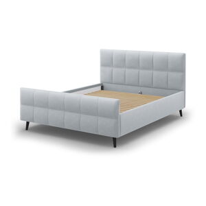Světle šedá čalouněná dvoulůžková postel s roštem 180x200 cm Gigi - Micadoni Home