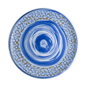 Modrý porcelánový talíř Brandani Caos
