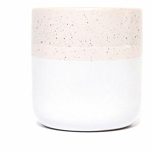 Růžovo-bílý kameninový šálek ÅOOMI Dust, 400 ml