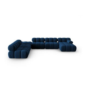 Modrá sametová pohovka 379 cm Bellis – Micadoni Home