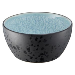 Černá kameninová miska s vnitřní glazurou v bledě modré barvě Bitz Mensa, průměr 12 cm