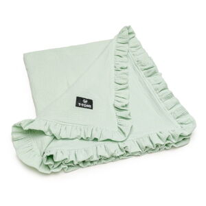Mušelínová dětská deka v mentolové barvě 80x100 cm – T-TOMI