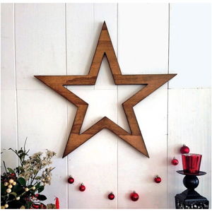 Vánoční nástěnná dekorace Hello Star, 62 x 1,8 x 62 cm