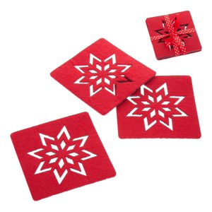 Sada 4 červených vánočních tácků Unimasa Star