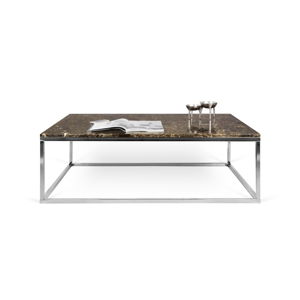 Hnědý mramorový konferenční stolek TemaHome Prairie, 75 x 32 cm