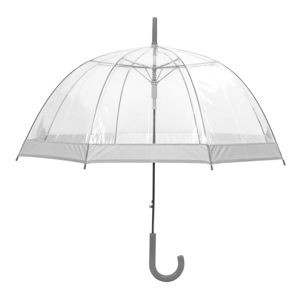 Transparentní holový deštník s detaily ve stříbrné barvě Ambiance Birdcage Border, ⌀ 92 cm