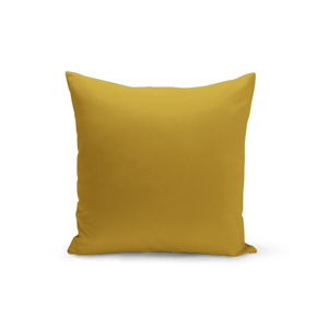 Tmavě žlutý polštář s výplní Lisa, 43 x 43 cm