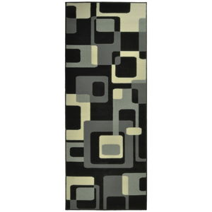 Černý koberec Hanse Home Hamla Retro, 80 x 300 cm