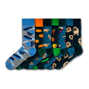 Sada 7 párů barevných ponožek Funky Steps Dark Mix, velikost 41 - 45
