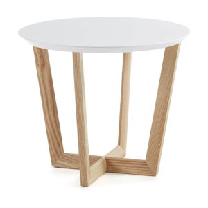 Odkládací stolek z jasanového dřeva s bílou deskou La Forma Rondo, ⌀ 60 cm