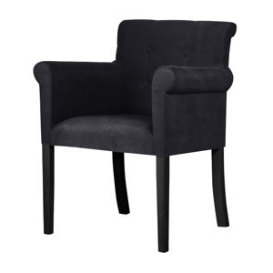 Černá židle s černými nohami z bukového dřeva Ted Lapidus Maison Flacon