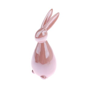 Růžová keramická dekorace ve tvaru zajíce Dakls Easter Deco Hare