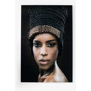 Zasklený obraz Kare Design Royal Headdress Face, 100 x 150 cm