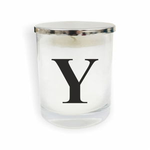 Bílo-černá svíčka North Carolina Scandinavian Home Decors Monogram Glass Candle Y