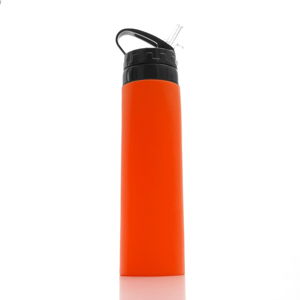 Oranžová silikonová sportovní lahev InnovaGoods Hidralyne