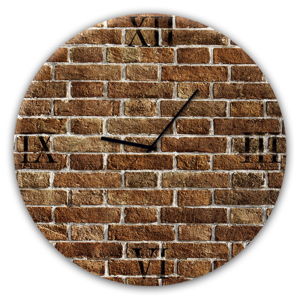 Nástěnné hodiny Styler Glassclock Red Brick, ⌀ 30 cm
