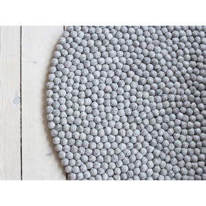 Pískově hnědý kuličkový vlněný koberec Wooldot Ball Rugs, ⌀ 200 cm