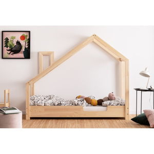 Domečková postel z borovicového dřeva Adeko Luna Carl, 80 x 160 cm