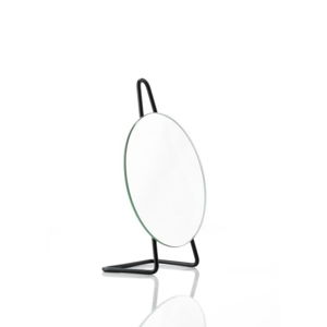 Černé ocelové stolní kosmetické zrcadlo Zone A-Mirror, ø 31 cm