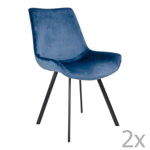 Sada 2 modrých jídelních židlí House Nordic Drammen