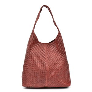 Červená kožená kabelka Mangotti Bags Daniella