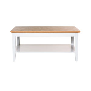 Bílý konferenční stolek s detaily z dubové dýhy We47 Family, 100 x 65 cm