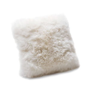 Bílý polštář z ovčí kožešiny Royal Dream Sheepskin, 30 x 30 cm