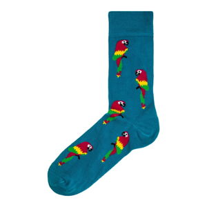 Červeno-modré pánské ponožky Funky Steps Parrots, velikost 41 - 45