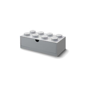 Šedý stolní box se zásuvkou LEGO® Brick, 31,6 x 11,3 cm