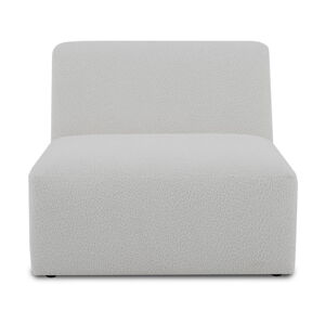 Bílý modul pohovky z textilie bouclé (středový díl) Roxy – Scandic