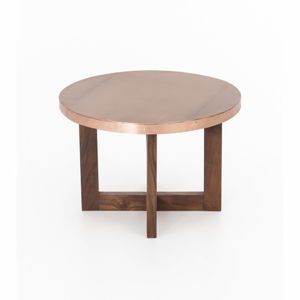 Konferenční stolek z akáciového dřeva s měděnou deskou WOOX LIVING India, 50 cm