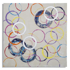 Ručně malovaný obraz Mauro Ferretti Circles, 80 x 80 cm