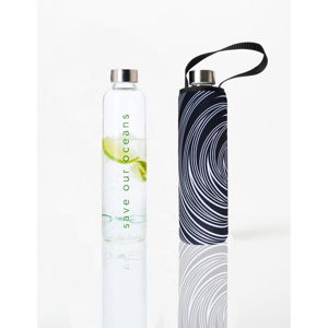 Cestovní lahev z borosilikátového skla s neoprénovým obalem BBBYO Spiral, 750 ml