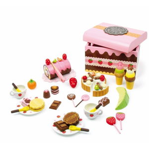 Dřevěný box plný sladkostí na hraní Legler Sweeties