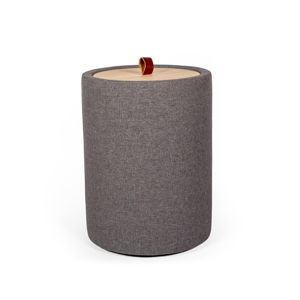 Odkládací stolek v tmavě šedé barvě se snímatelnou deskou z dubového dřeva Askala Ibisco, ⌀ 36 cm