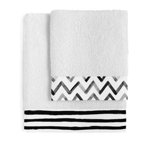 Sada 2 bavlněných ručníků Blanc Stripes