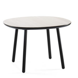 Černo-bílý jídelní stůl z masivu EMKO Naïve, 110 cm
