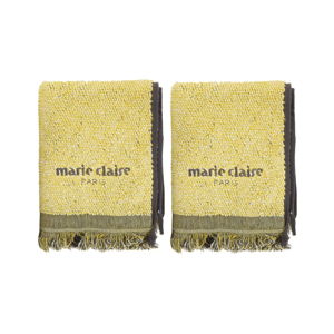Sada 2 žlutých ručníků Marie Claire Colza, 40 x 60 cm
