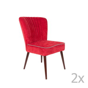Sada 2 červených židlí Dutchbone Pinzon