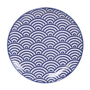 Modrý porcelánový talíř Tokyo Design Studio Wave, ø 16 cm