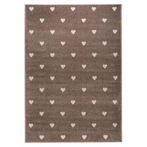 Hnědý koberec s puntíky KICOTI Beige Dots, 240 x 330 cm