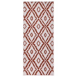 Červeno-bílý venkovní koberec Bougari Rio, 80 x 350 cm