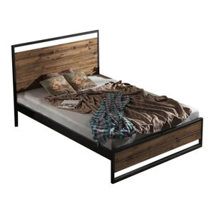 Dvoulůžková postel s roštem v černo-přírodní barvě 180x200 cm Ariane – Kalune Design