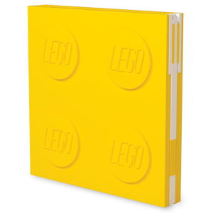 Žlutý čtvercový zápisník s gelovým perem LEGO®, 15,9 x 15,9 cm
