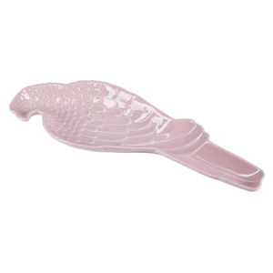 Růžový talířek ve tvaru papouška Miss Étoile, 29,5 x 10 cm